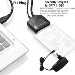 USB 3,0 на SATA 2,5/3,5 "HDD SSD жесткий диск конвертер адаптер питания кабеля ЕС Plug