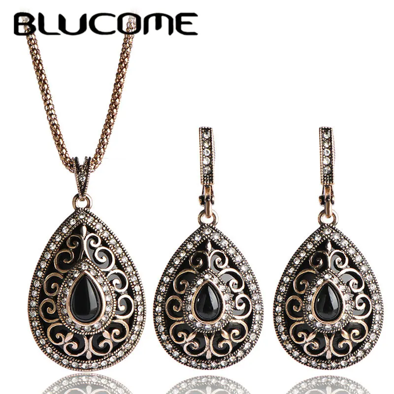 Blucome новая акриловая цепочка с кулоном серьги ювелирный набор капли воды