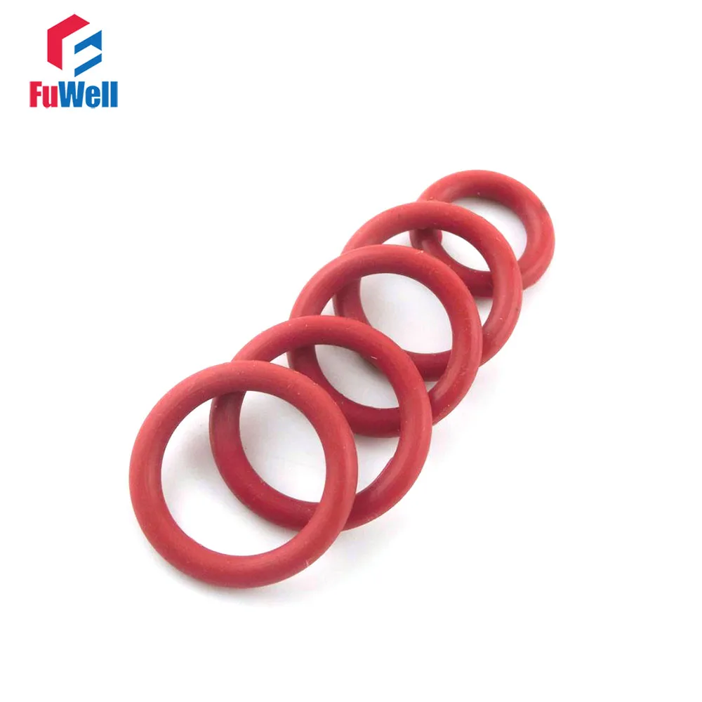 Buy 100pcs 3mm Thickness Red Silicon O ring Seals 21