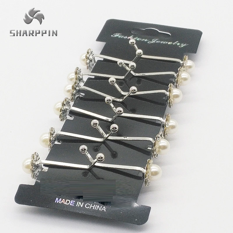 

New Arrival Pearl Crystal Hijab Buckle Brooches Muslim Wedding Scarf Clip Women Broches Bijou 12PCS Hijab Pin Brooches Safety