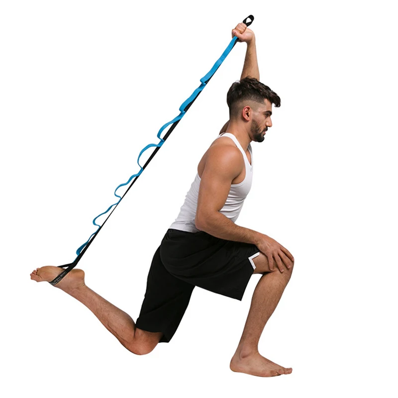 <+> 2 метра Yoga Stretch Strap Band Пояс Фитнес Фитнес Пилатес 10 Петель Trianing Регулируемое Упражнени ①
