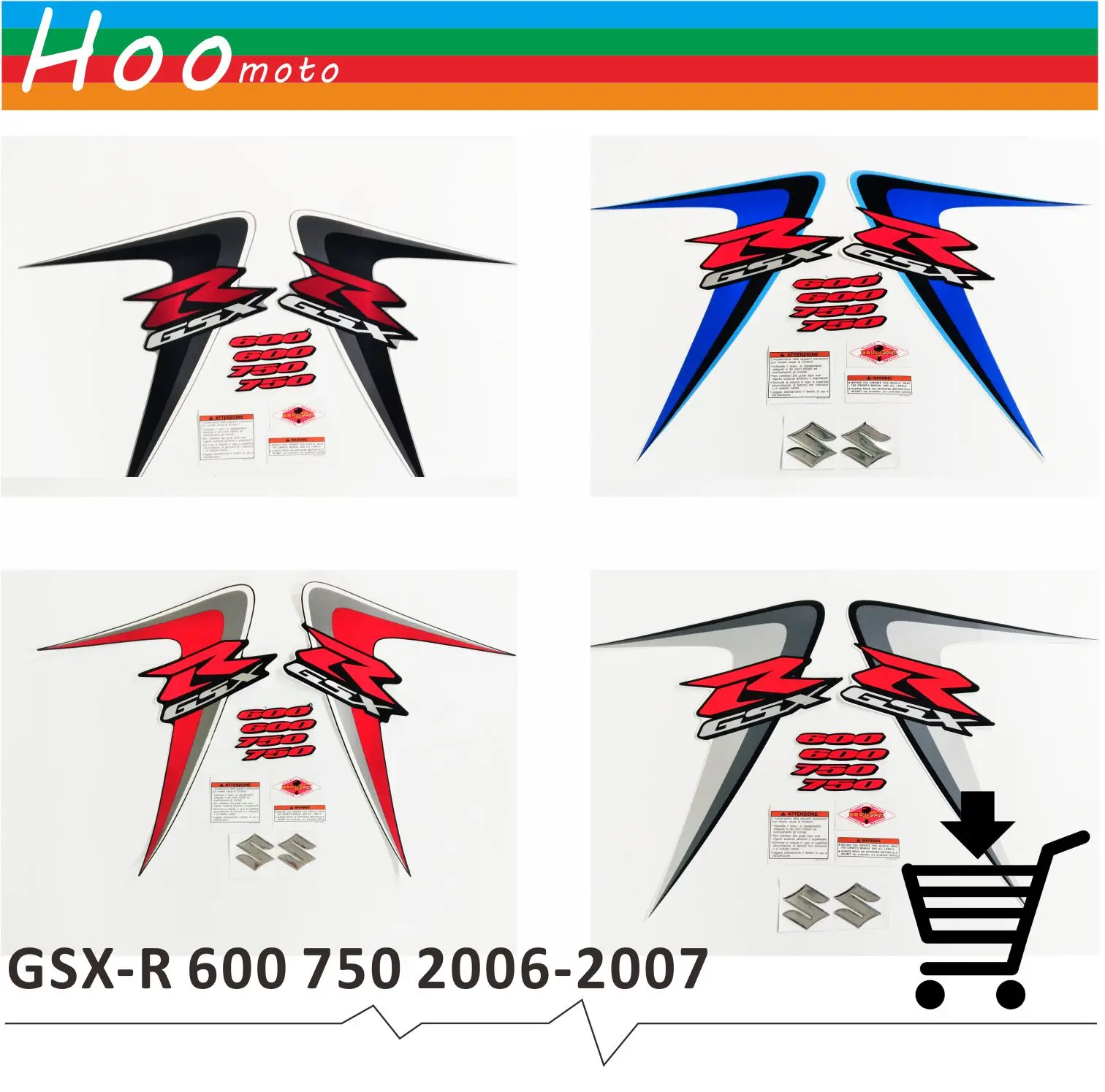 

motorcycle stickers and decals DIY For Suzuki GSXR GSX-R GSX R 600 750 K6 MOTO stickers a decal stickers 4 colors to choose from