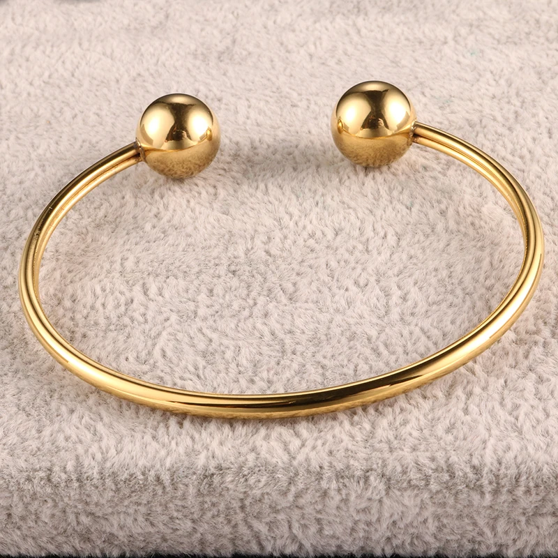 Stainless Steel Bracelet Luxury Bracelets & Bangles Gold Color Simple Style Cuff Adjustable Wristband For Female Jewelry Gift