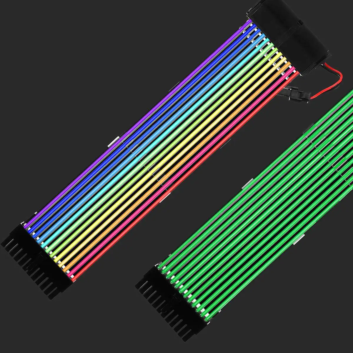 

RGB Extension Cable For 24Pin to Motherboard Rainbow Neon Lights 1.5cm Optic Fiber /Power Dual Layer Power Supply Cable