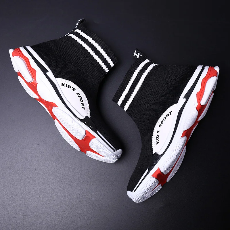 

Kids Shoes Running Children Air Sport Paris Speed Runners Knitted Ultras High Top Girls Boys Enfant Fly Max Boost Sock Sneakers
