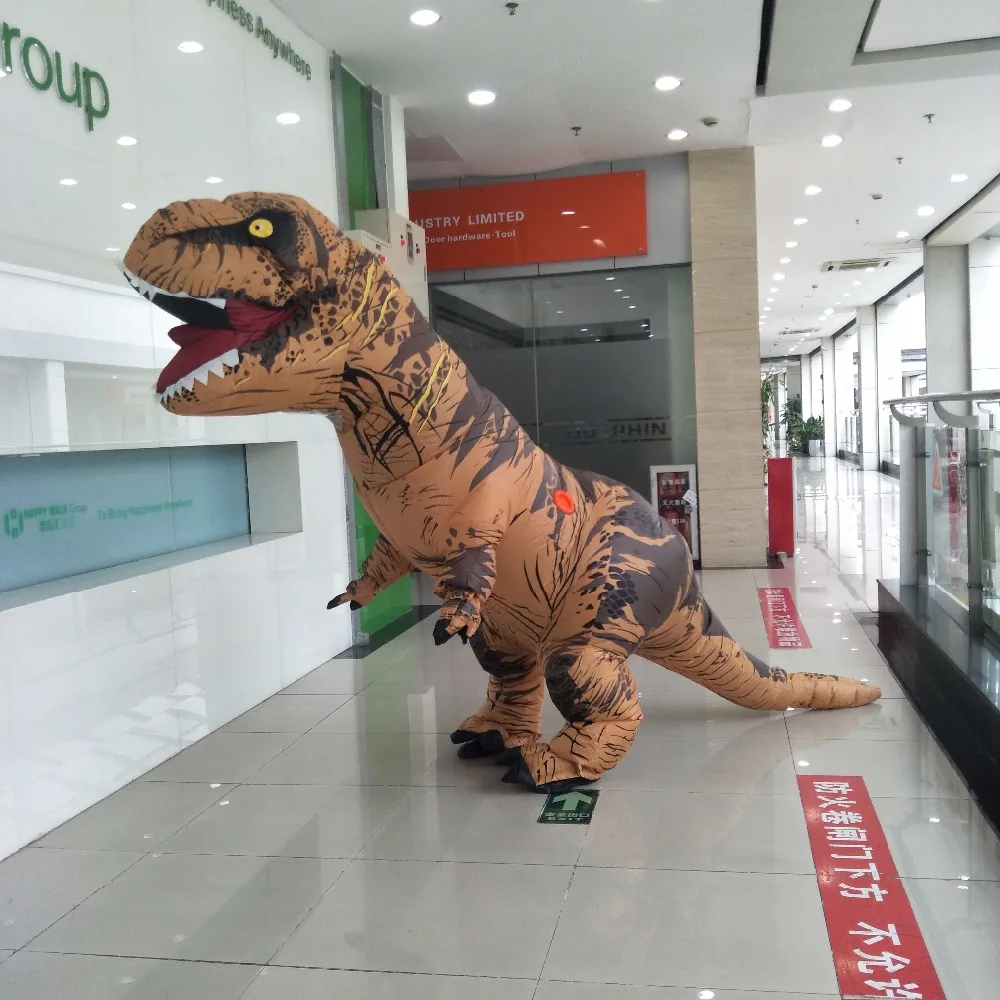 Стиль гигантский T-REX Динозавр Надувные костюмы Хэллоуин костюм косплей костюм для взрослых