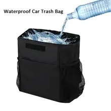 Подвесная сумка для мусора из ткани Оксфорд для автомобиля, Высококачественная водонепроницаемая сумка для мусора, органайзер, вместительная черная мусорная корзина для хранения