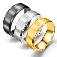8 мм титановое кольцо из нержавеющей стали для мужчин парные кольца для влюбленных для женщин Подарок на годовщину X010
