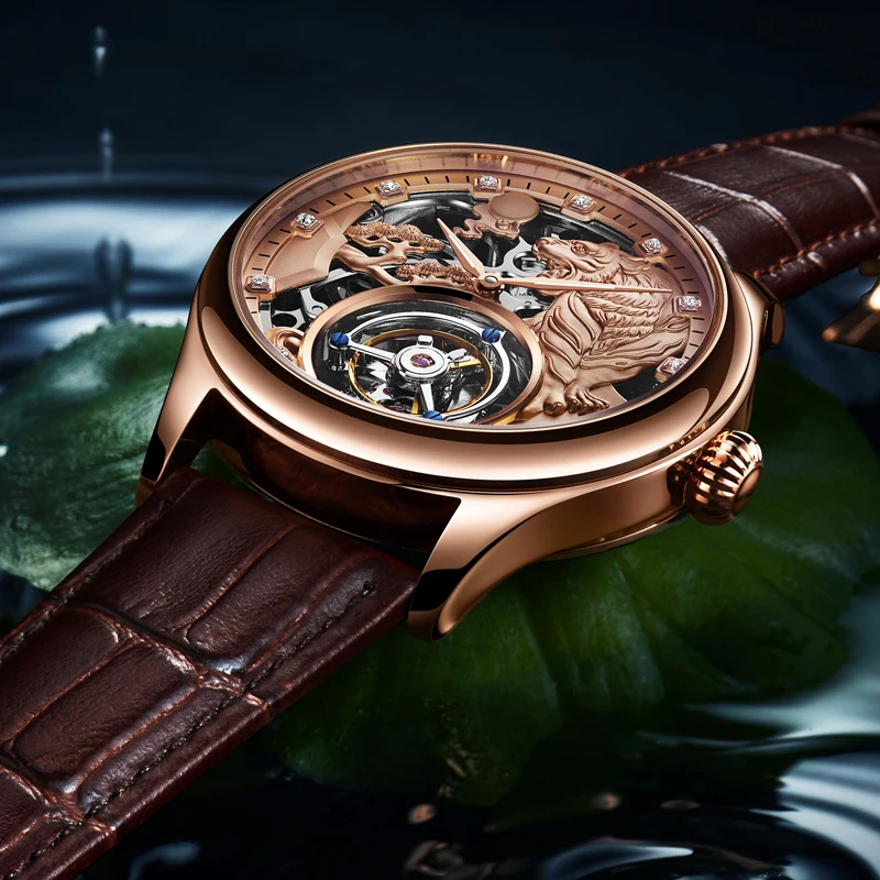 Tourbillon механические часы для мужчин Топ бренд сапфировые зеркальные Оригинальные