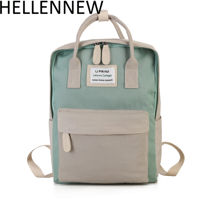 

Hellennew Fresh Canvas Backpacks Multifunctional Women Backpacks Candy Colour School Bags for Girls Student Book Bag 8008