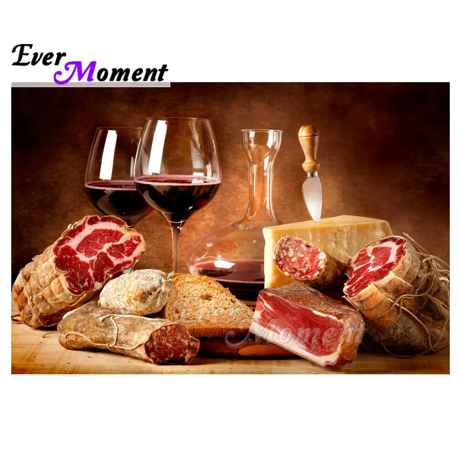

Ever Moment Diamond Painting Bread Wine Cake Artwork Full Square Drill Handmade Diamond Embroidery Cross Stitch Decor 3F1216