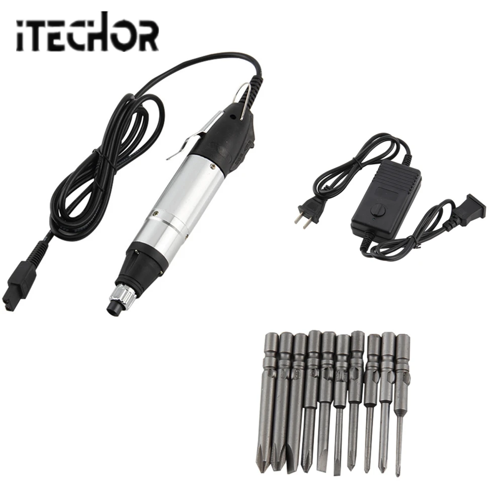 

iTECHOR Home DIY Tool Set DC Powered Tool Electric Screwdriver 800 + Small Power Supply + 10 Bits Hand Tools High Quality