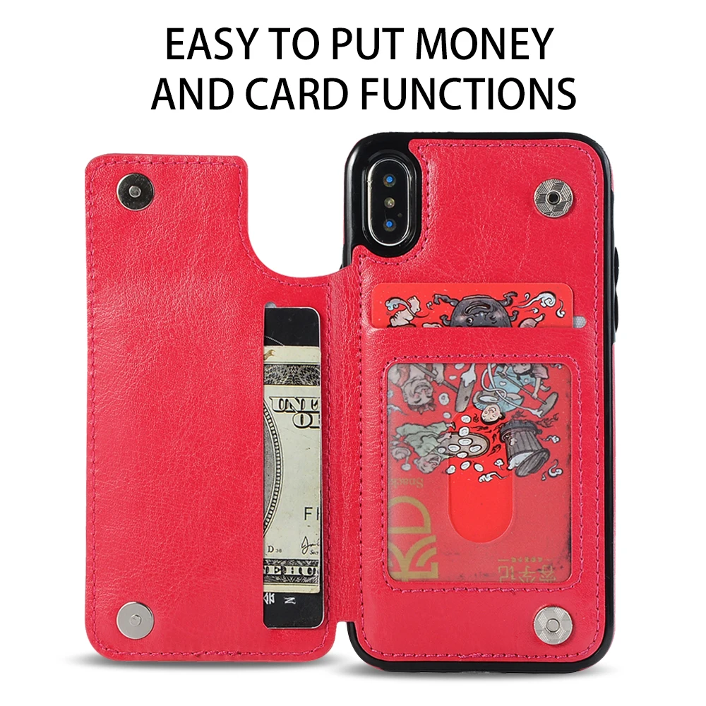 

ZRICKIE Retro Luxury PU Leather Case For iPhone X 6 6s Multi Card Holders Case Cover For iPhone 8 7 6 6s Plus X 5S SE Cover Case