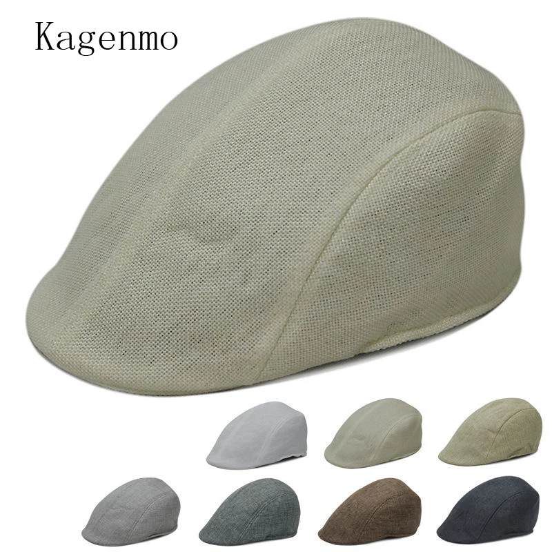 

Kagenmo Summer And Autumn Shade Cool Linen Unisex Berets Summer Gorras Planas Hat Male Female Straw Cap