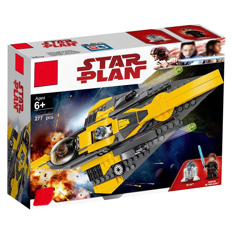 

New Star Wars Plan Series Anakin's Jedi Starfighter Compatible Legoing Starwars 75214 Buidling Blocks Bricks Christmas Kids Toys