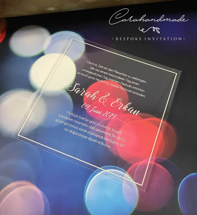  CA0967 Simple square acrylic wedding invitation - 32954732743