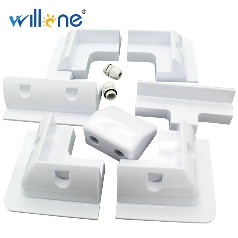 

Willone 7pc Solar Panel Mounting Bracket White Rectangle Set-Free Corner Bracket Mount for RV, Boats, Caravans,Motorhomes
