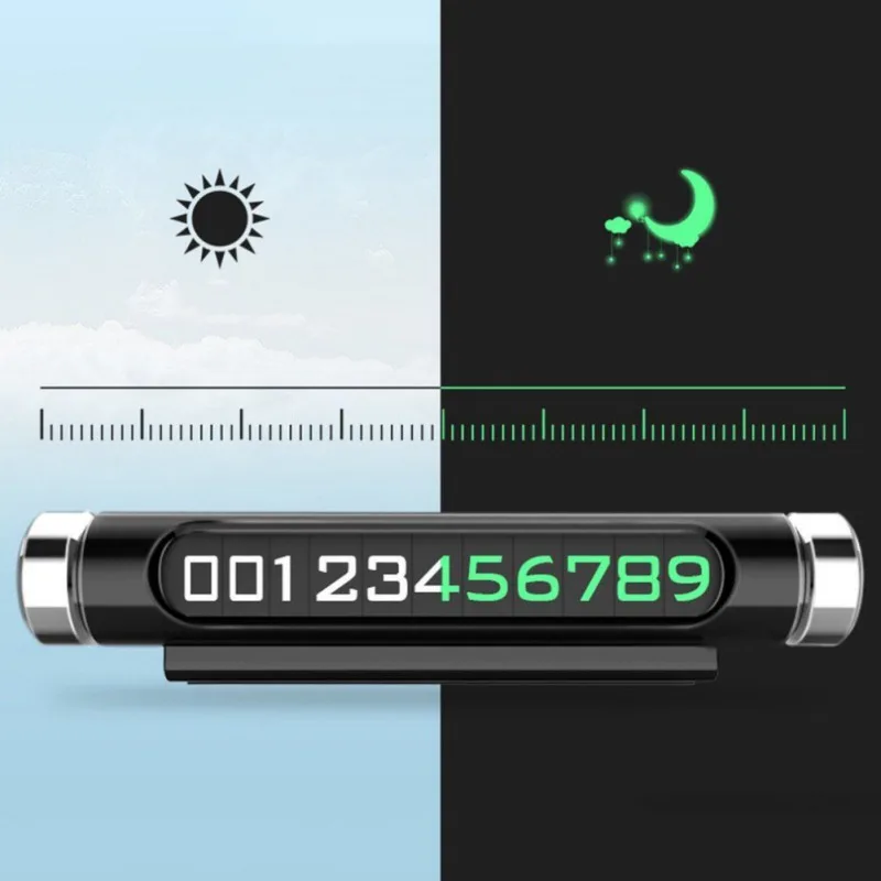Автомобильная светящаяся номерная табличка для парковки, стикер, скрытый номер телефона, 3D мобильный Авто поворотные пластины, аксессуары для интерьера, CZ