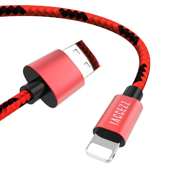 ACCEZZ для Apple, нейлоновый USB кабель для iphone X, XS, MAX, XR, синхронизация данных, телефон для iphone 8, 7, 6S Plus, a, зарядный шнур, линия зарядного устройства - Цвет: Red