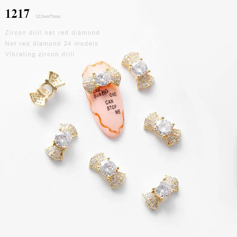 3D Nail Art Decoration Zircon Nails Rhinestone Tassel/Heart/Wing/Chain Nails Jewelry Top-level Long Nail Charms Ornaments - Цвет: S04274