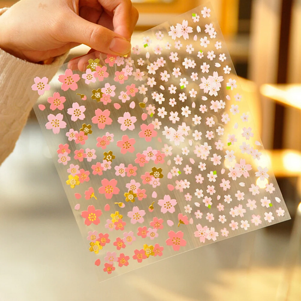 

1 Sheet Japan Style Sakura Oriental Cherry Blossom Diary Deco Scrapbooking PVC Material Masking Sticker Kids Girls Toys Stickers
