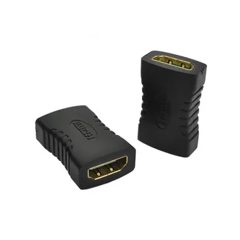 

500pcs Hot Sale HDMI Female to Female F F Coupler Extender Adapter Connector HDTV HDCP 1080P Female To Female Converter Black