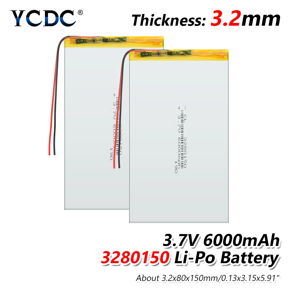 3,7 V 6000mAh 3280150 PLIB(полимерный литий-ионный аккумулятор) литий-ионный полимерный Lipo аккумулятор для gps MP3 MP4 MP5 электронная книга power Bank