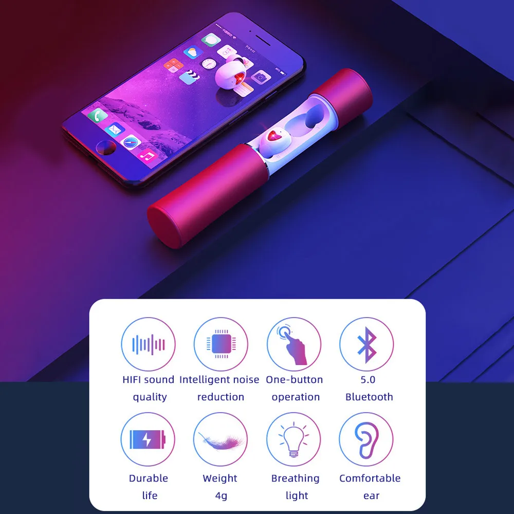 FDBRO Tws Bluetooth гарнитура 5,0 наушники беспроводные 3D стерео наушники с двойным микрофоном портативная спортивная Гарнитура для всех телефонов наушники