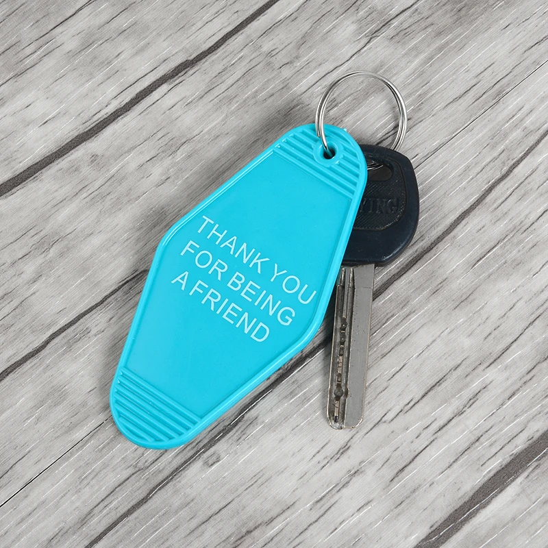 

Thank You For Being A Friend SHADY PINES Keychain Personalized Key chain Keyring gift for him gift for her Gift for Friend