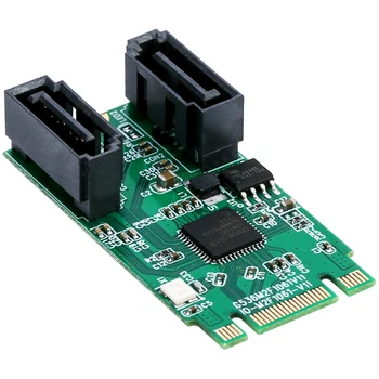 

NGFF PCI-e B&M key to 2 Port SATA 3.0 Card M.2 to dual SATA 6Gbps Adapter with 7Pin SATA cable ASM1061 SATA Port Multiplier