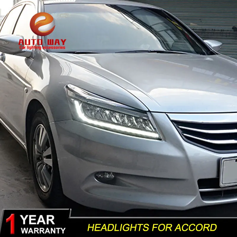 Тюнинговые Автомобильные фары чехол для Honda Accord G8 2008-2013 фары Полный СВЕТОДИОДНЫЙ DRL ходовые огни биксеноновый луч динамический сигнал