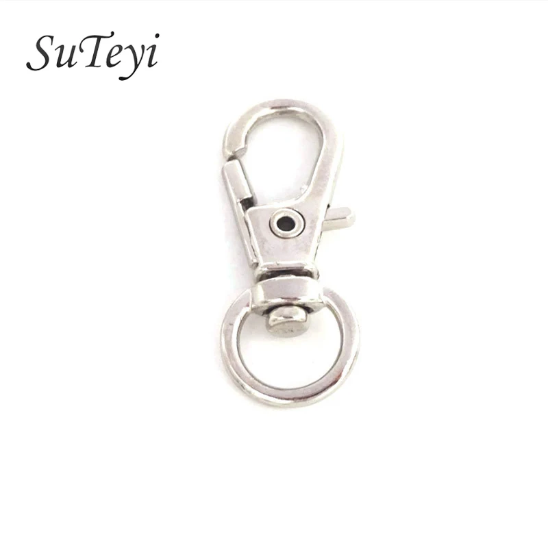 SUTEYI Silver Swivel Lobster Clasp Key Clips Crochet Keychain Findings