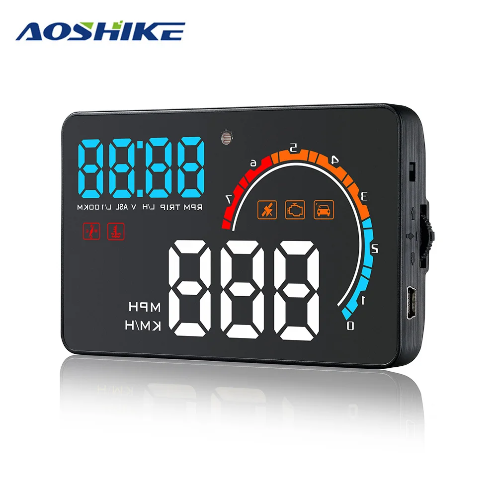  AOSHIKE D2500 4 Inch HUD OBD2 GPS Head Up Display HUD Digitale Auto Tacho Reise Laufleistung Stecke