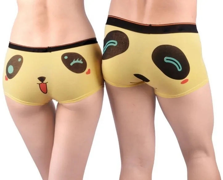 

2pcs/lot bamboo fiber cartoon smiling face lovers underpants Lovely fashion Panties for Men's and women's Underwear