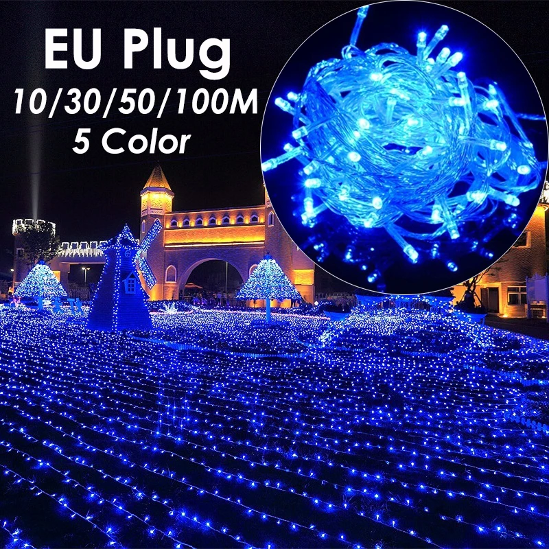 

EU Plug 10M to 100M LED Christmas Decoration Lighting Outdoor Fairy String Light for Wedding New Year Xmas Navidad Garland