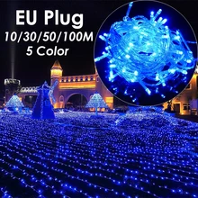 EU Plug 10M to 100M LED Christmas Decoration Lighting Outdoor Fairy String Light for Wedding New Year Xmas Navidad Garland EU Plug 10M to 100M LED Christmas Decoration Lighting Outdoor Fairy String Light for Wedding New Year Xmas Navidad Garland