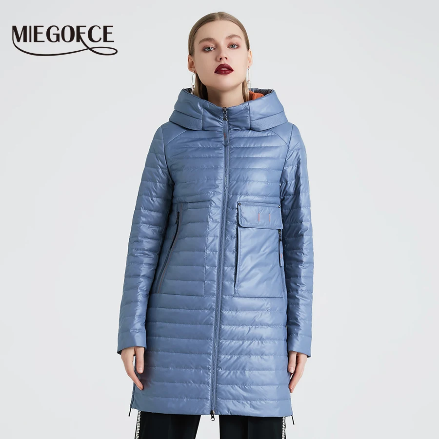 Beste MIEGOFCE 2019 Lente en Herfst vrouwen Capuchon vrouwen Modieuze Winddicht Jas Met Grote Zakken Lange Katoenen Parka