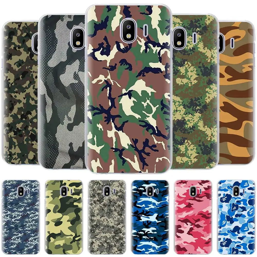 

Camouflage Pattern Camo military Army Cases for Samsung Galaxy J4 Plus J6 Plus J8 2018 J3 J5 J7 2017 J5 Prime hard Housing Cover