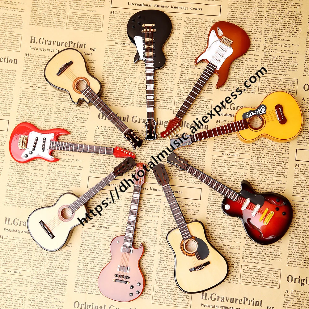 Мини гитара с басами миниатюрная модель электрической гитары деревянная