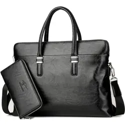 Элитный бренд Бизнес Для мужчин Портфели кожаная сумка для ноутбука Повседневное человек сумка для адвокат сумка мужской офисная сумка