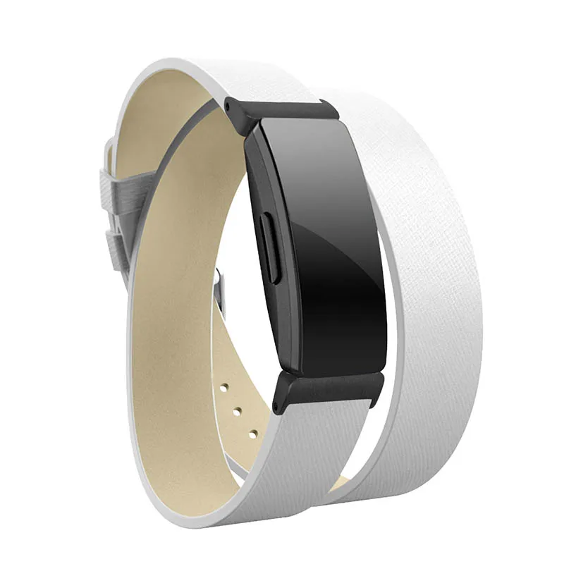 Оригинальные кожаные ремешки для часов для Fitbit Inspire HR двойной Браслет для Fitbit Inspire браслет ремешок для часов Прямая