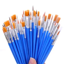 10 шт. тонкие кончики плоские нейлоновые кисти для краски волос для рисования акварельные кисти для рисования ручки для художников