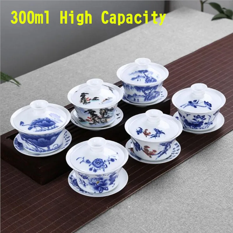 

1PC 300ml High capacity Chinese Tureen Kung Fu Tea Bowl,China Gaiwan Teapot,Ceramic Tea Service Tiekuanyin