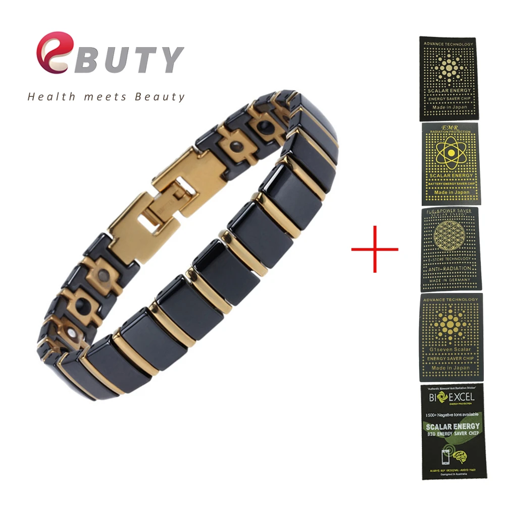 G Wanneer parachute EBUTY Keramiek Magneet Armbanden Zwart voor Vrouwen Bloeddruk Gezondheid  Sieraden Armband Anti Straling Sticker Gratis|Schakel & Link Armbanden| -  AliExpress