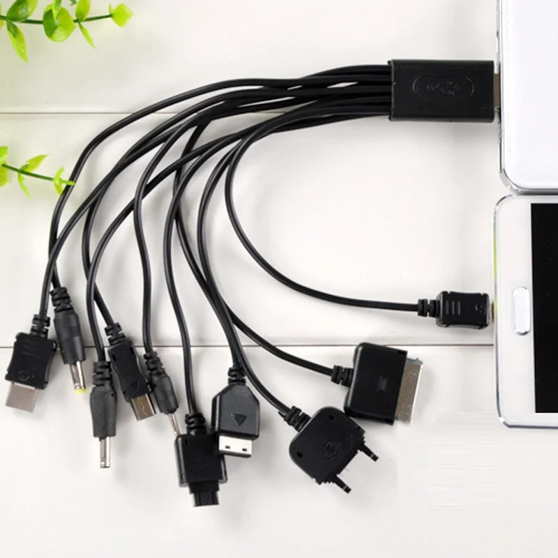 

Multi-function 10-in-1 Universal Portable Lightweight Simple USB Charging Cable, Compatible with Most Branded Mobile Phones