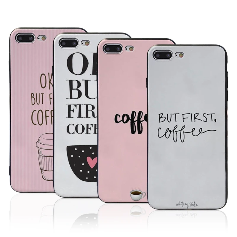 

MaiYaCa case for iphone se silicone Ok But First Coffee luxury cell phone cases For iphone 7 7plus X 8 8plus 5s 6s 6sPlus 6