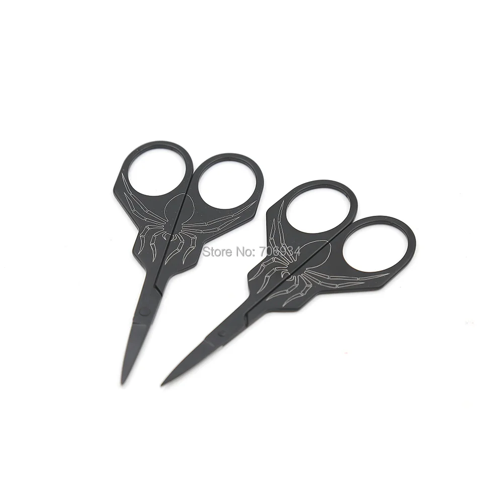 

1pcs Metal Scissors Eyebrow Trimmer Beauty Tool Spider Black Stainless Steel SC-062