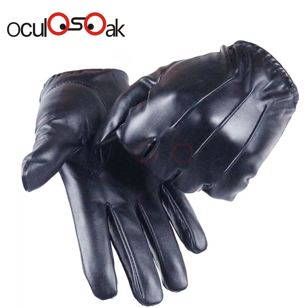 

2019 Hot Women's Full Finger Gloves Female PU Leather Driving Fashion Solid Winter Thick Warm For Men