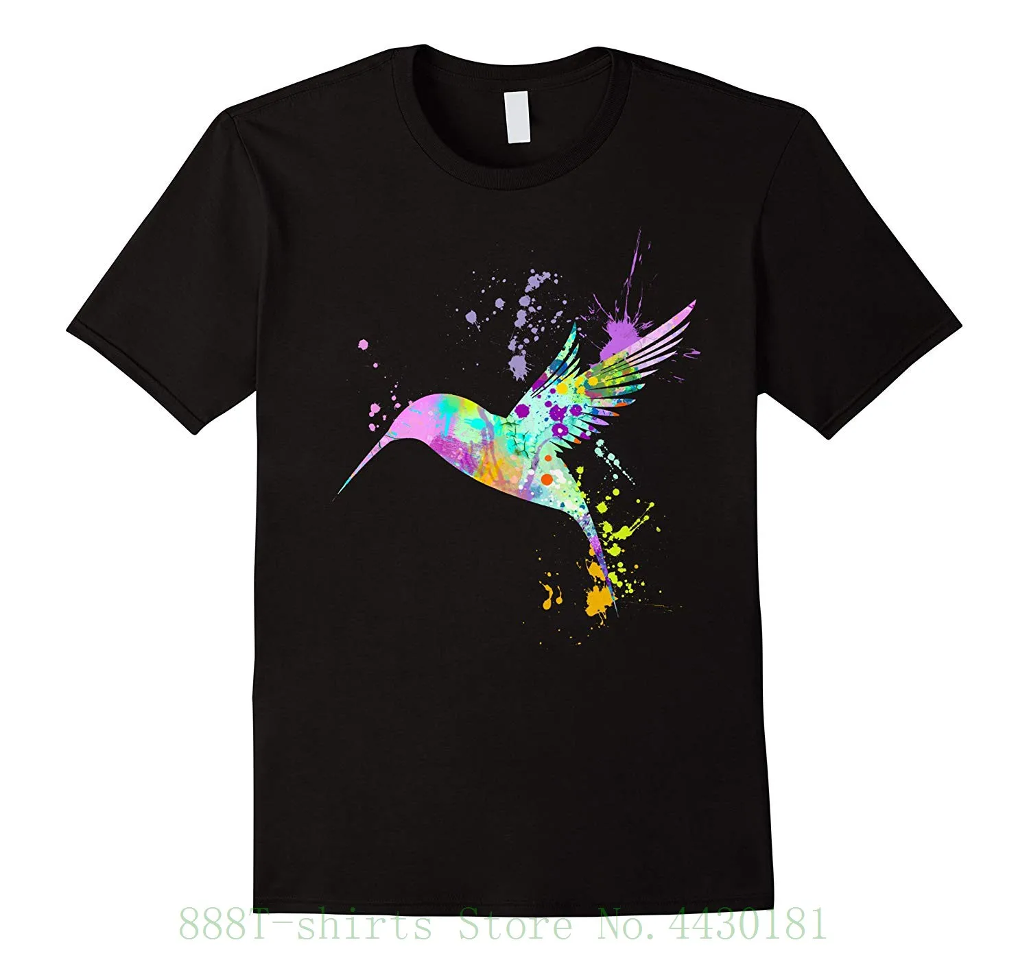 

Women's Tee Hummingbird T Shirt , Watercolor Splash Love Birds Tee Shirt Funny Print Tshirt