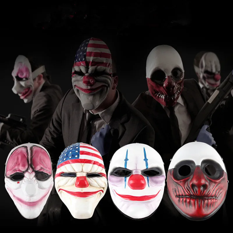 Payday 2 маска Страшные маски на Хэллоуин вечерние маскарадные маски для косплея страшный Клоун Маска смешная страшная тушь для ресниц шутка злодея Maska